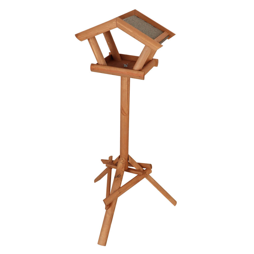 Best for Birds Merel - Voederhuis op paal - Bruin - 55x65x120 cm