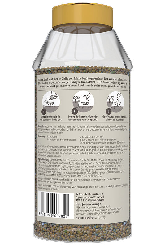 Pokon Langwerkende voedingskorrels - Siertuinmeststof - 13 m2 - 1800