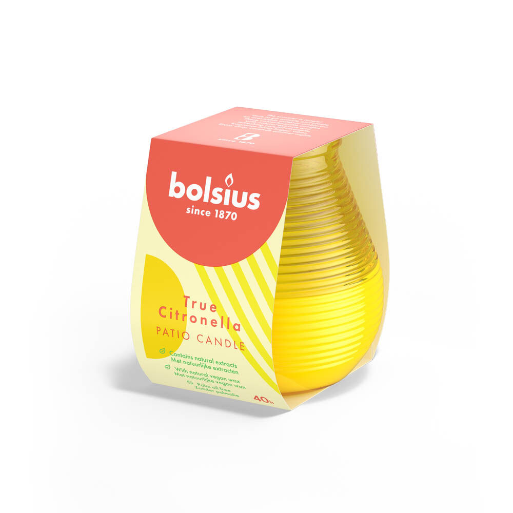 Bolsius True Citronella - Patio Candle - Geel - Citronella - 6 gram