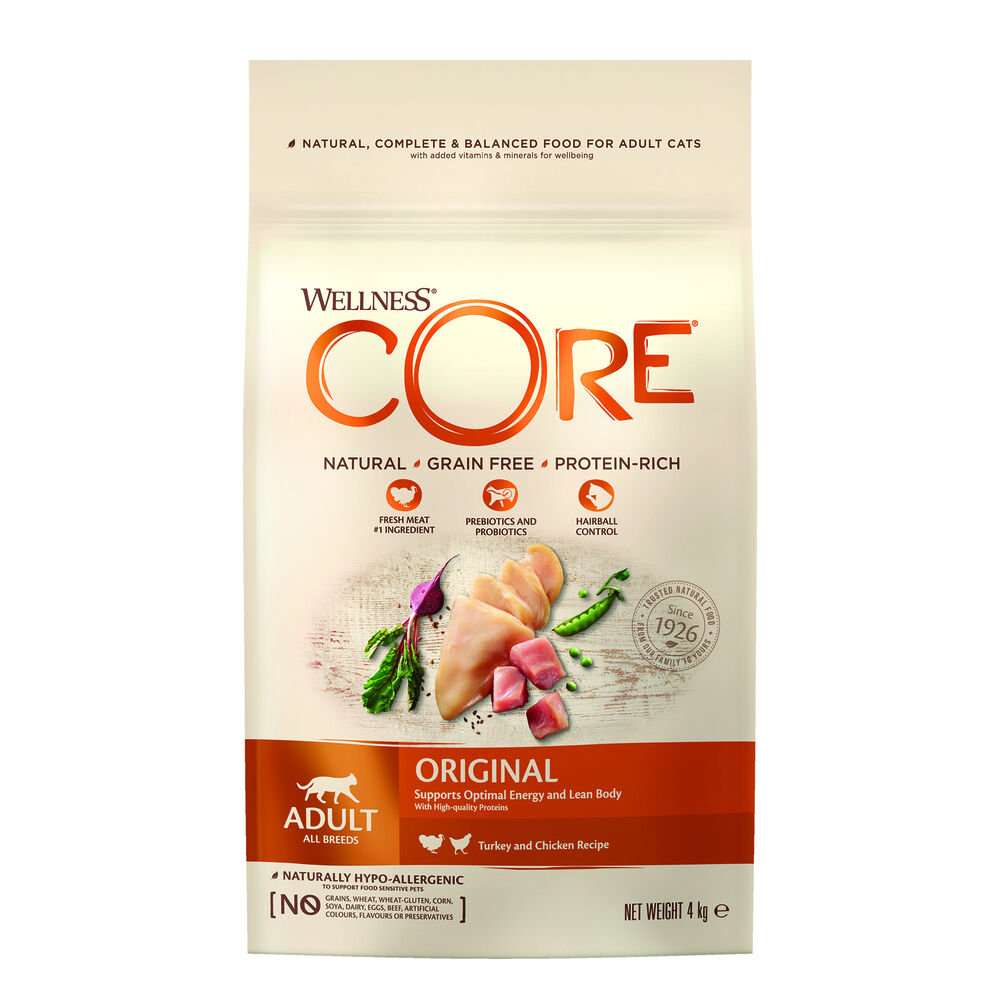 Wellness Core Adult Original - Kattenvoer - 4 - kip, kalkoen Wellness Core Adult Original - Kattenvoer - 4 - kip, kalkoen