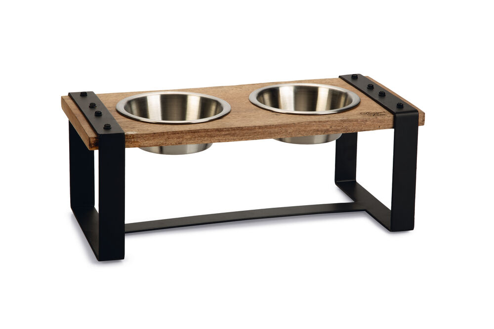 Designed By Lotte Karinto Dinerset - Voer & Drinkbak - 18.00 cm - Bruin Zwart - 22.00 cm - 48.00 cm