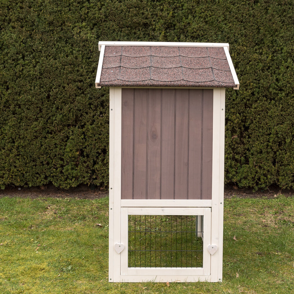 Konijnenhok Amalie - Whitewash/grijs - 88x70x118 cm