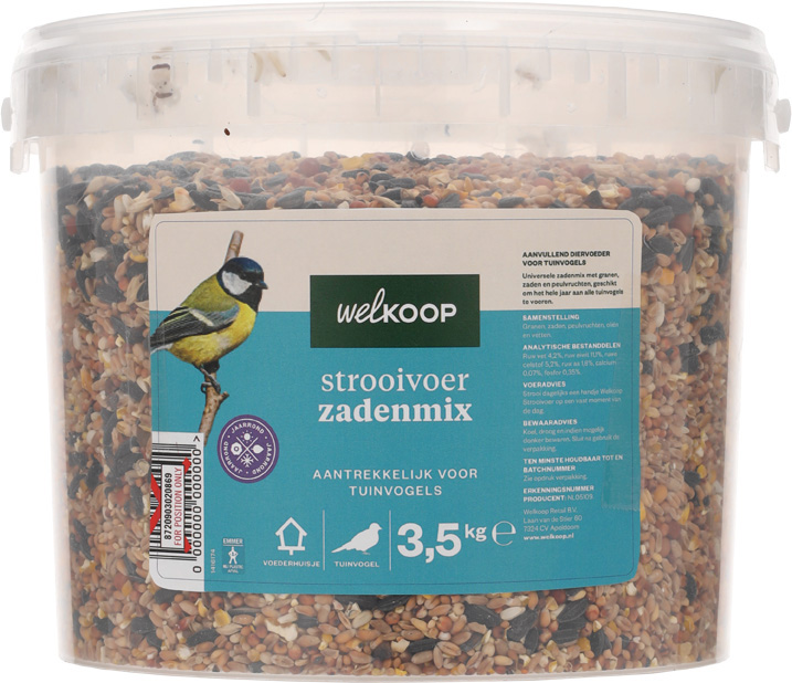 Welkoop - Strooivoer met Zaden - Tuinvogelvoer - in Emmer - 3.5 - Zadenmix Welkoop - Strooivoer met Zaden - Tuinvogelvoer - in Emmer - 3.5 - Zadenmix