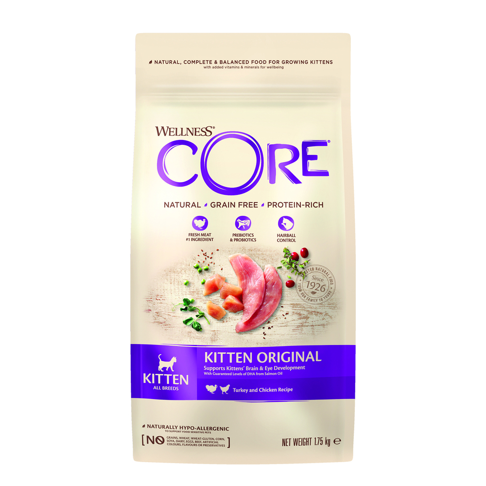 Wellness Core Kitten Original - Kattenvoer - Kalkoen - Zalm - 1,75 kg