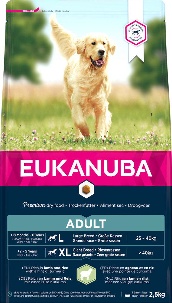 Eukanuba Dog Adult Large Breed - Hondenvoer - 2500 - gevogelte, lam, rijst