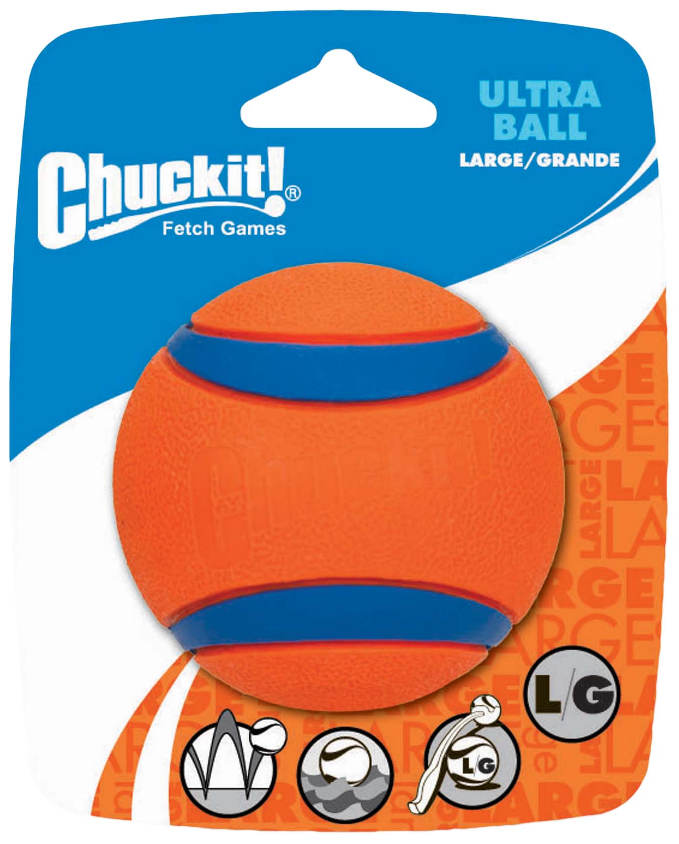 Chuckit Ultra Ball - Apporteren - Hondenspeelgoed - oranje/blauw - 13.20x10.60x10.60 cm - L Chuckit Ultra Ball - Apporteren - Hondenspeelgoed - oranje/blauw - 13.20x10.60x10.60 cm - L