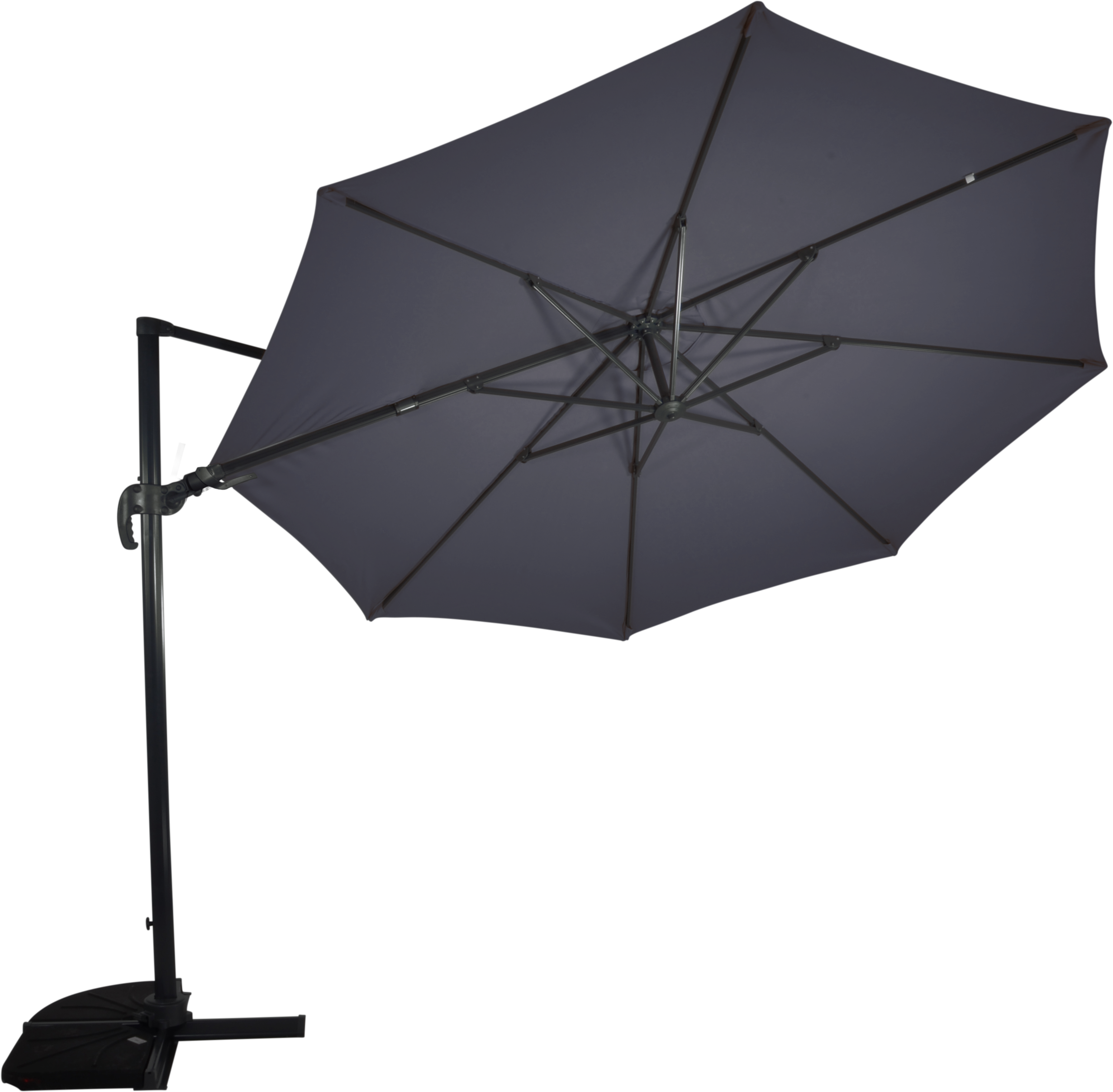 Lesli Virgoflex Kantelbaar - Zweefparasol - Grijs - 1.00x1.00x1.00 cm - 350.00 cm Lesli Virgoflex Kantelbaar - Zweefparasol - Grijs - 1.00x1.00x1.00 cm - 350.00 cm