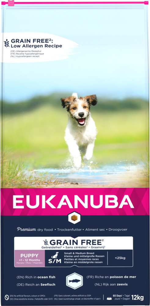 Eukanuba Graanvrij Puppy Small/Medium - Hondenvoer - 12 - vis Eukanuba Graanvrij Puppy Small/Medium - Hondenvoer - 12 - vis