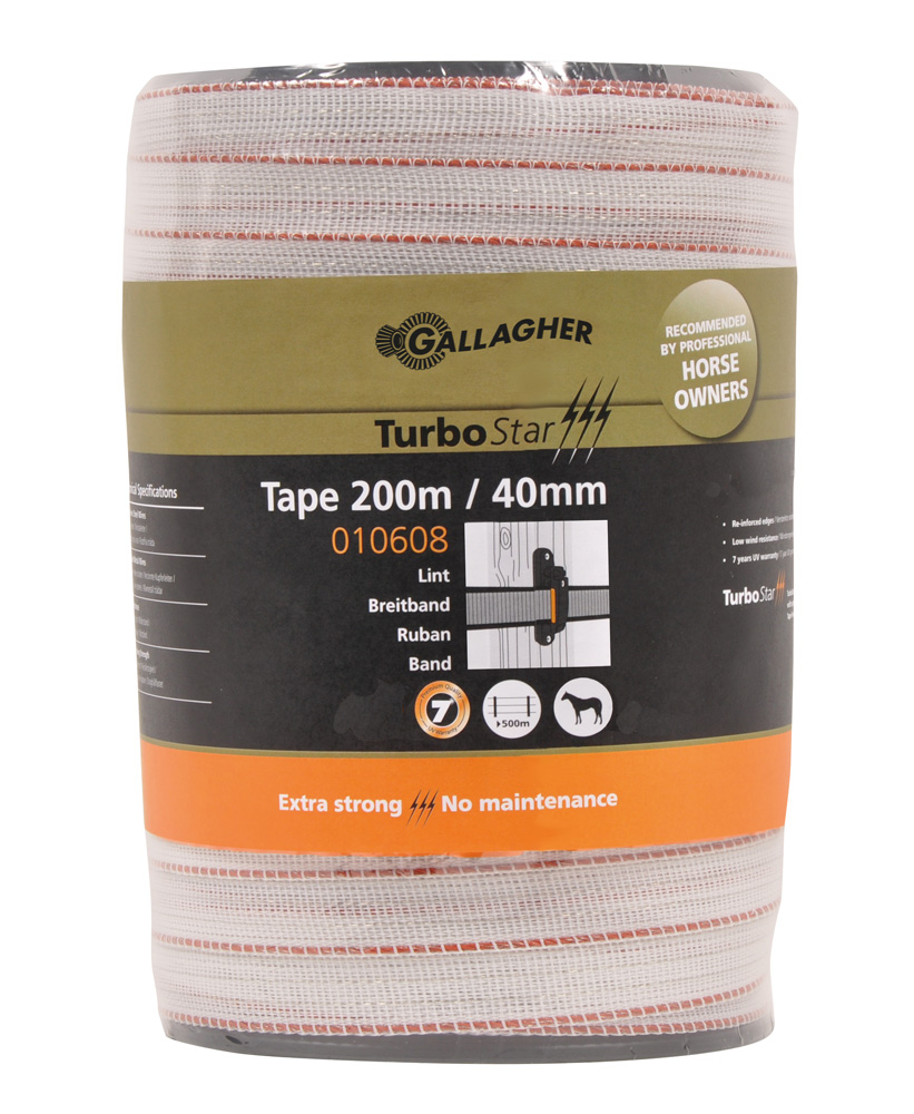 Gallagher Turbostar lint 40 mm - 32 cm - 200 - Wit - 22 cm - 20000 cm Gallagher Turbostar lint 40 mm - 32 cm - 200 - Wit - 22 cm - 20000 cm