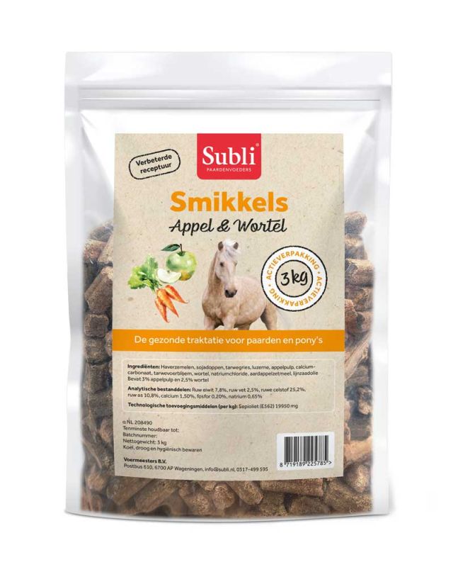 Subli Smikkels - Paardensnack - 3 - Appel& Wortel Subli Smikkels - Paardensnack - 3 - Appel& Wortel