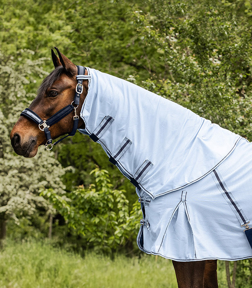 Waldhausen Pro - Halsstuk van Vliegendeken - Paardendeken - Blauw - Cob Waldhausen Pro - Halsstuk van Vliegendeken - Paardendeken - Blauw - Cob