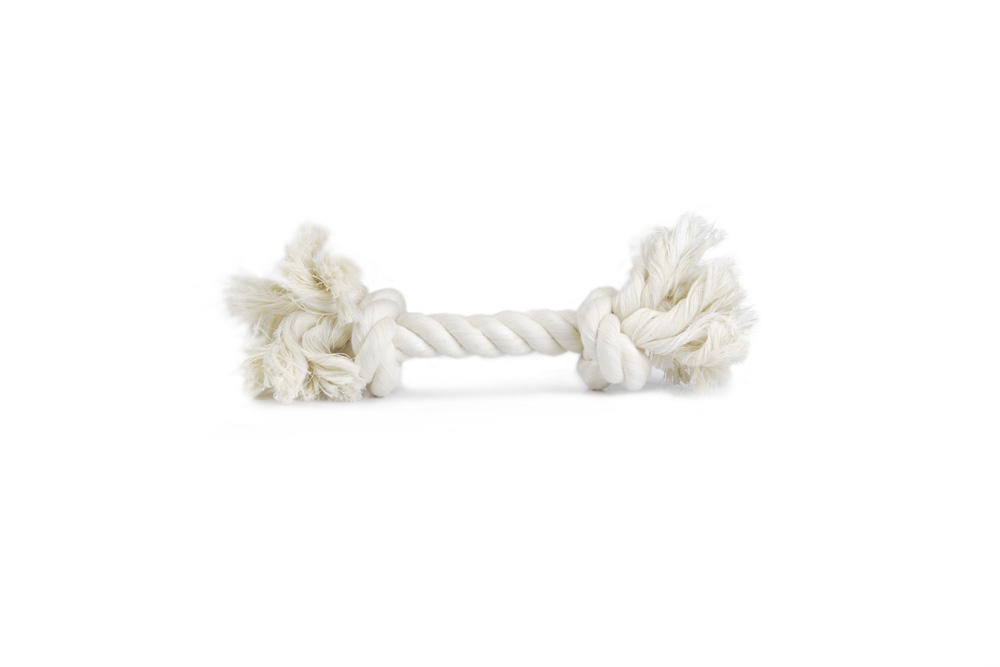 Beeztees Flossy Toy - Flostouw - 2 knopen - Hondenspeelgoed - wit - 34x37x13 cm - XL Beeztees Flossy Toy - Flostouw - 2 knopen - Hondenspeelgoed - wit - 34x37x13 cm - XL