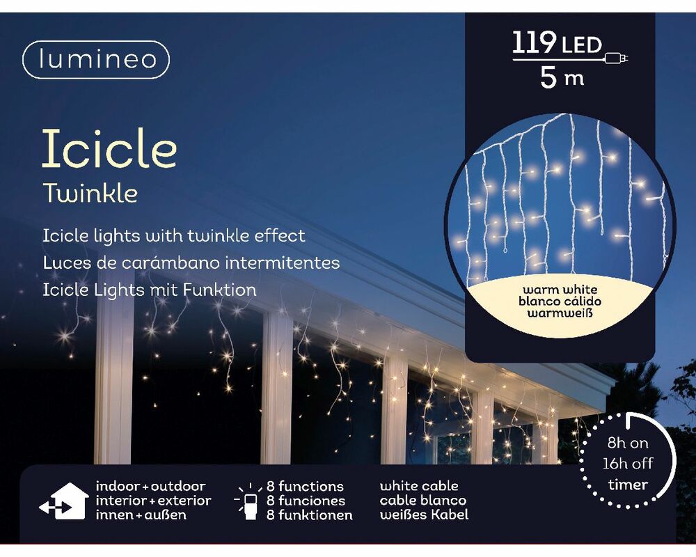 Lumineo Twinkelend - IJspegelverlichting - 119 - Warm wit - 50 cm Lumineo Twinkelend - IJspegelverlichting - 119 - Warm wit - 50 cm