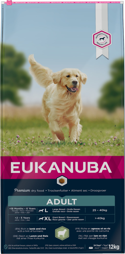 Eukanuba Dog Adult Large Breed - Hondenvoer - 12 - gevogelte, lam, rijst