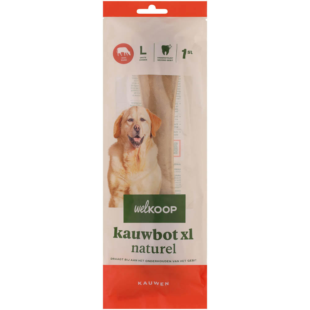 Welkoop - Kauwbot XL - Naturel - rund - XL Welkoop - Kauwbot XL - Naturel - rund - XL