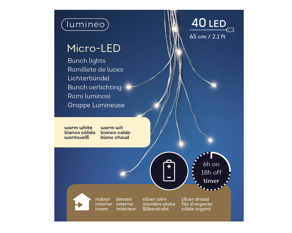 Lumineo Micro- LEDbundel - Batterijverlichting - 40 - Warm wit Lumineo Micro- LEDbundel - Batterijverlichting - 40 - Warm wit
