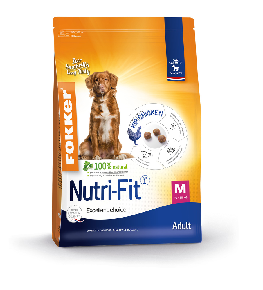 Fokker Nutri-Fit M - Hondenvoer - 13.00 - kip, rijst