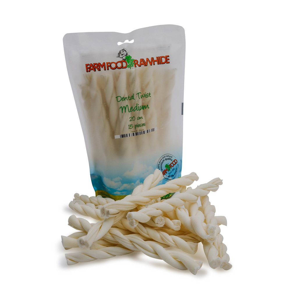 Farm Food Rawhide Dental Twist  - Hondensnack - 15 - dental - M Farm Food Rawhide Dental Twist  - Hondensnack - 15 - dental - M