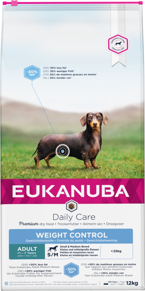 Eukanuba Daily Care Weight control small-medium - Hondenvoer - 12.00 - kalkoen, kip