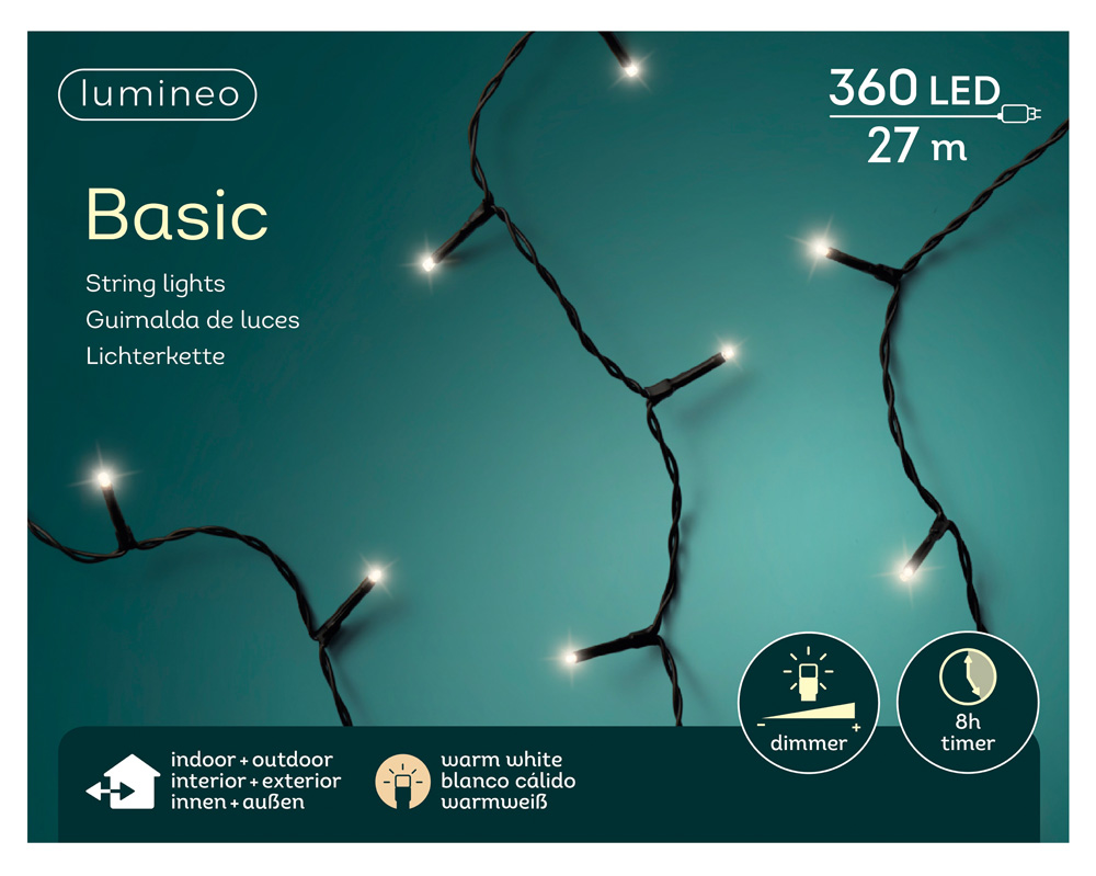Lumineo Basic - Kerstboomverlichting - 360 - Warm wit - 270 cm