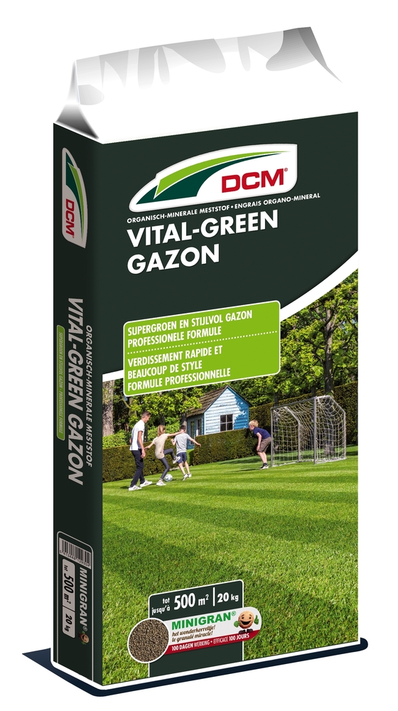 DCM Meststof Vital-Green Gazon - Gazonmeststof - 500 m2 - 20 DCM Meststof Vital-Green Gazon - Gazonmeststof - 500 m2 - 20