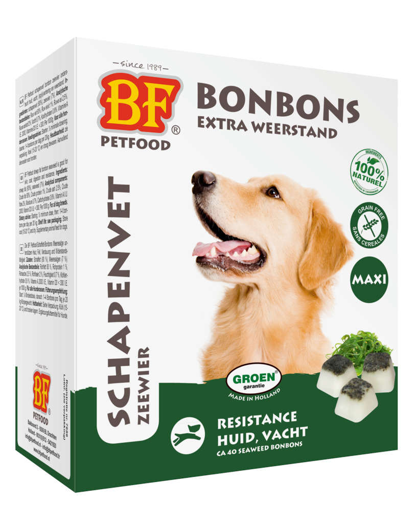 BF Petfood Schapenvet Bonbons Maxi - Hondensnack - Zeewier - 40 stuks