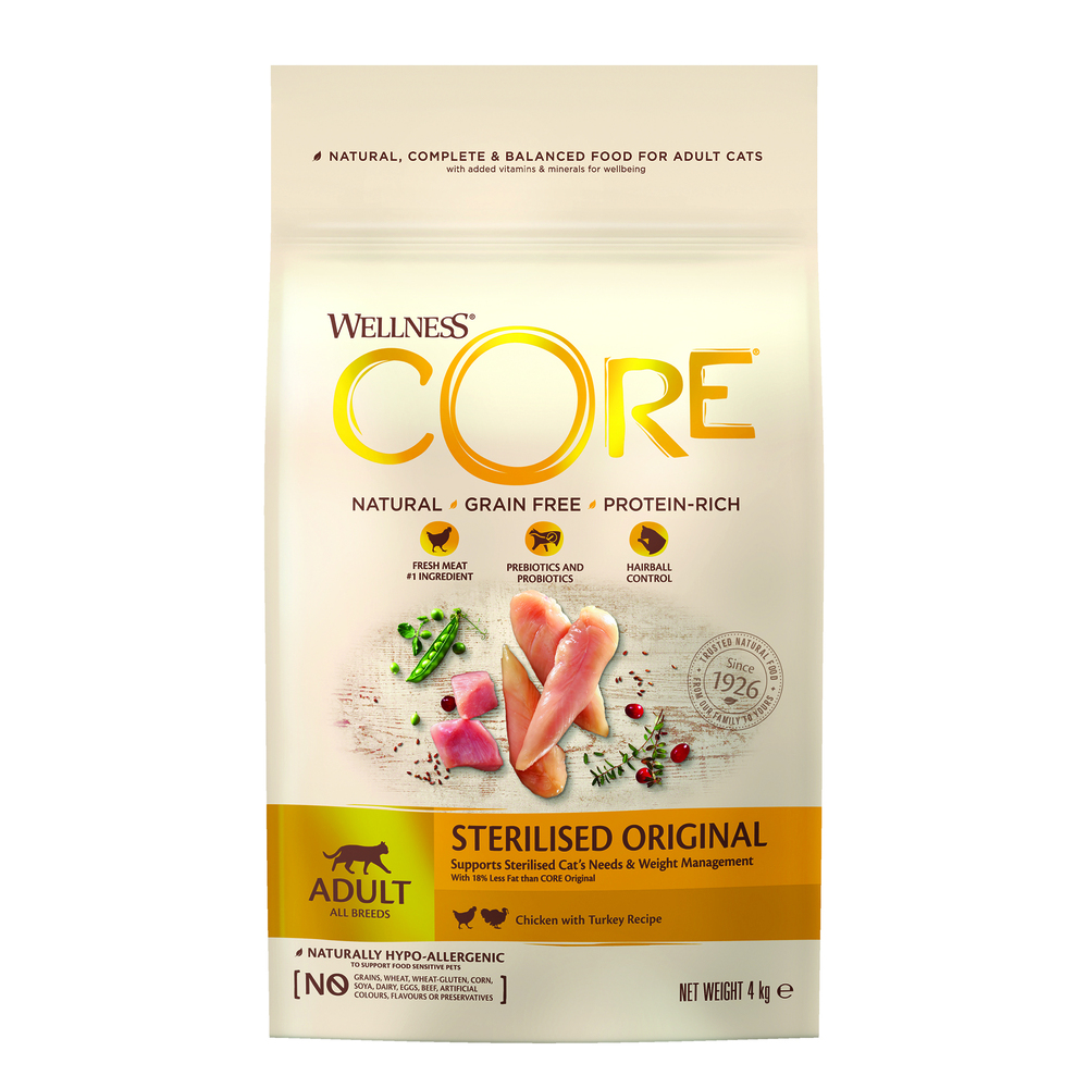 Wellness Core Sterilised Original Adult - Kattenvoer - 4 - kalkoen, kip Wellness Core Sterilised Original Adult - Kattenvoer - 4 - kalkoen, kip