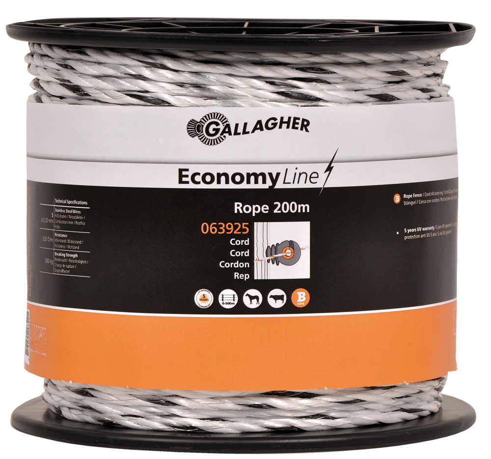 Gallagher EconomyLine - Cord - 16.2 cm - 200 - Wit - 20 cm - 20000 cm Gallagher EconomyLine - Cord - 16.2 cm - 200 - Wit - 20 cm - 20000 cm