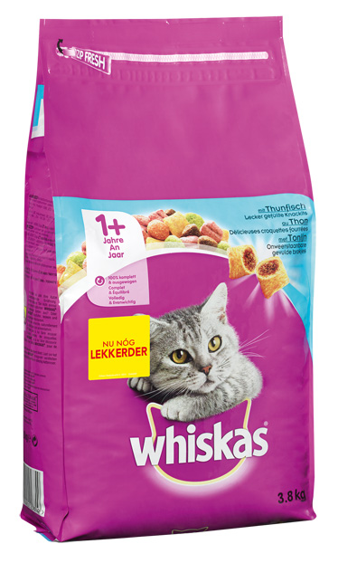 Whiskas 1+ Adult Droge Brokjes - Kattenvoer - 3800 - tonijn
