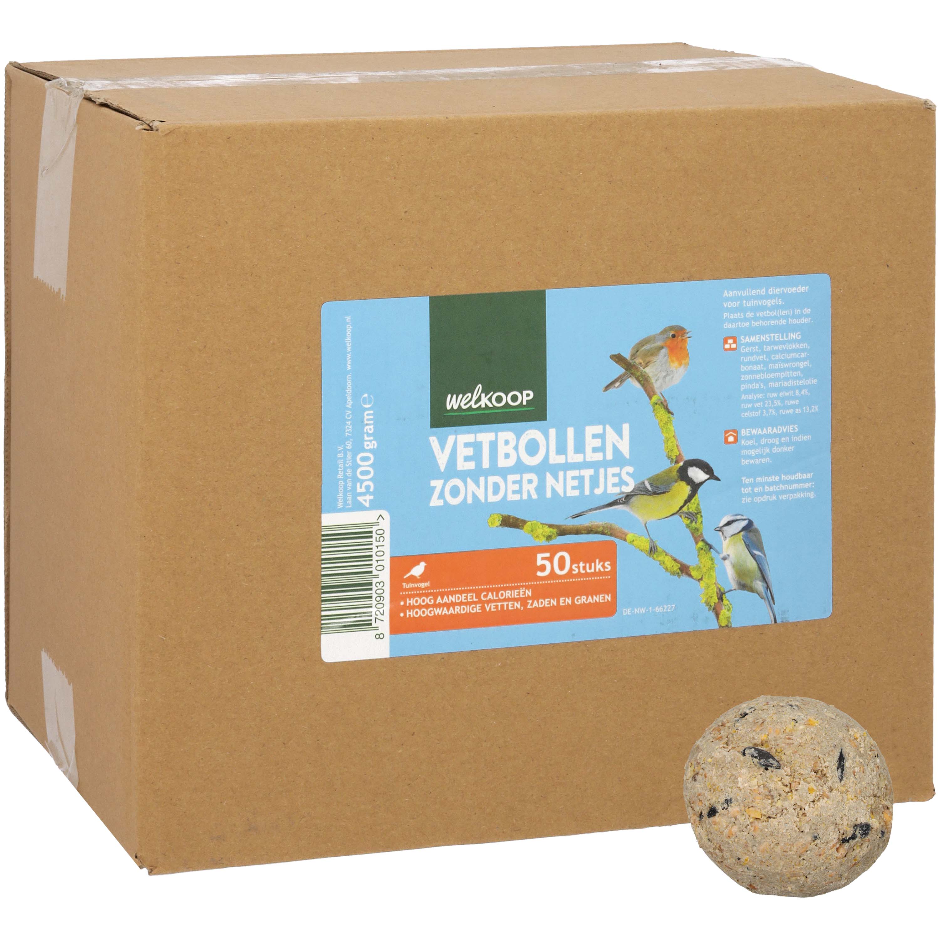 Welkoop Vetbollen zonder netje - Tuinvogelvoer - 50 - Original Welkoop Vetbollen zonder netje - Tuinvogelvoer - 50 - Original