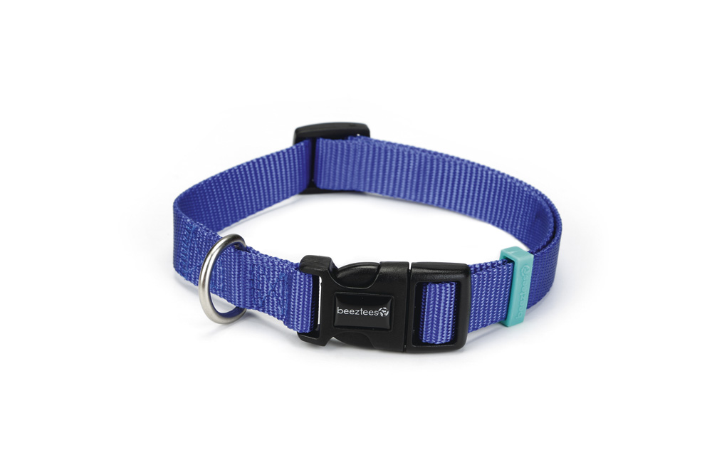 Beeztees Uni  - Halsband Hond - blauw - 20 mm - 35 tot 50 cm Beeztees Uni  - Halsband Hond - blauw - 20 mm - 35 tot 50 cm