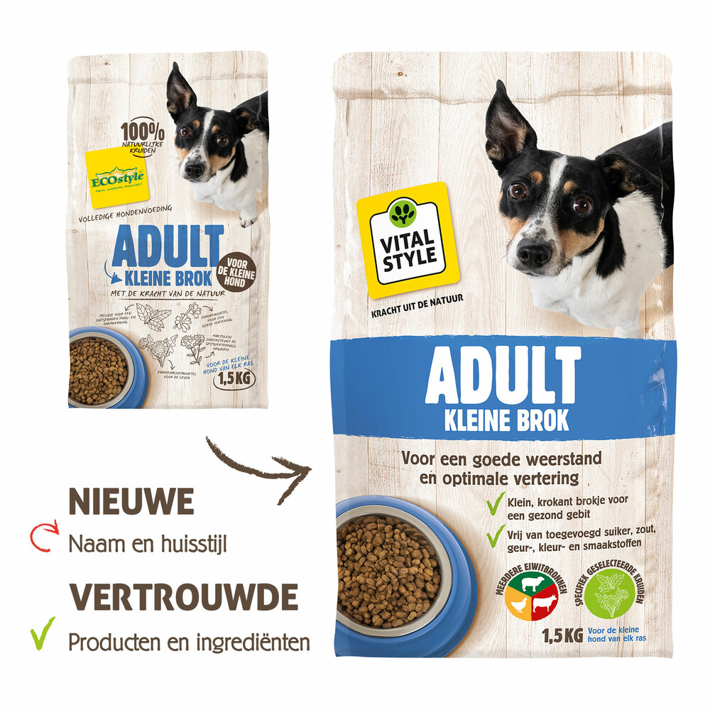VITALstyle Kleine hond Adult - Hondenvoer - 1,5 kg VITALstyle Kleine hond Adult - Hondenvoer - 1,5 kg