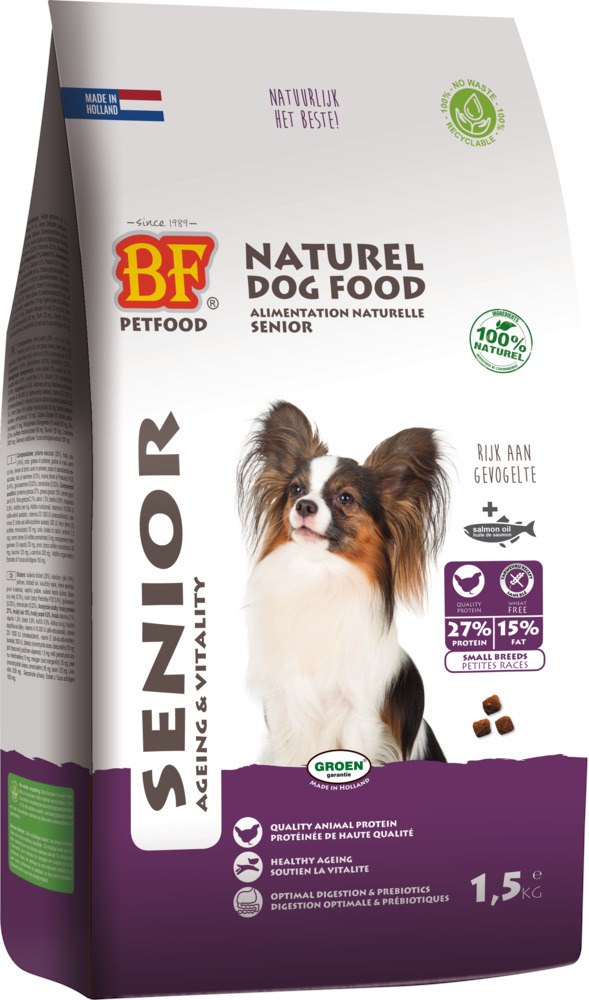 BF Petfood Senior Small Breed - Hondenvoer - 1.50 - gevogelte