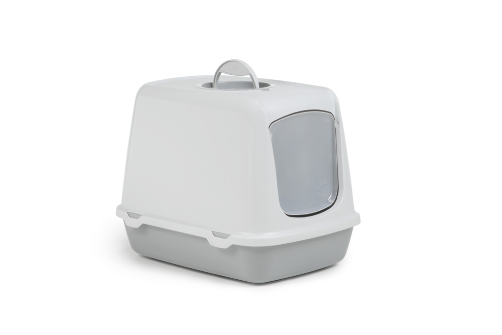 Savic Oscar - Kattentoilet - Grijs Wit - 39x37x50 cm Savic Oscar - Kattentoilet - Grijs Wit - 39x37x50 cm