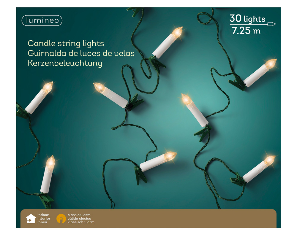 Lumineo - Kaarsverlichting - 30 - 24.3 cm - Klassiek warm wit Lumineo - Kaarsverlichting - 30 - 24.3 cm - Klassiek warm wit