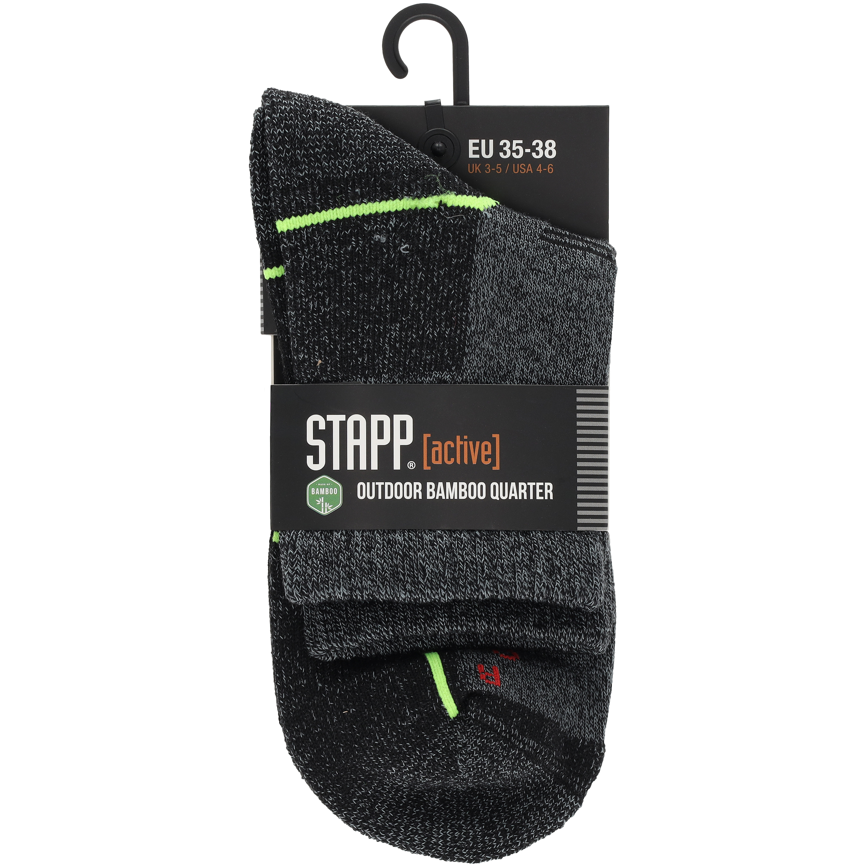 STAPP Bamboo Quarter  - Wandelsokken - Zwart - 35-38 STAPP Bamboo Quarter  - Wandelsokken - Zwart - 35-38