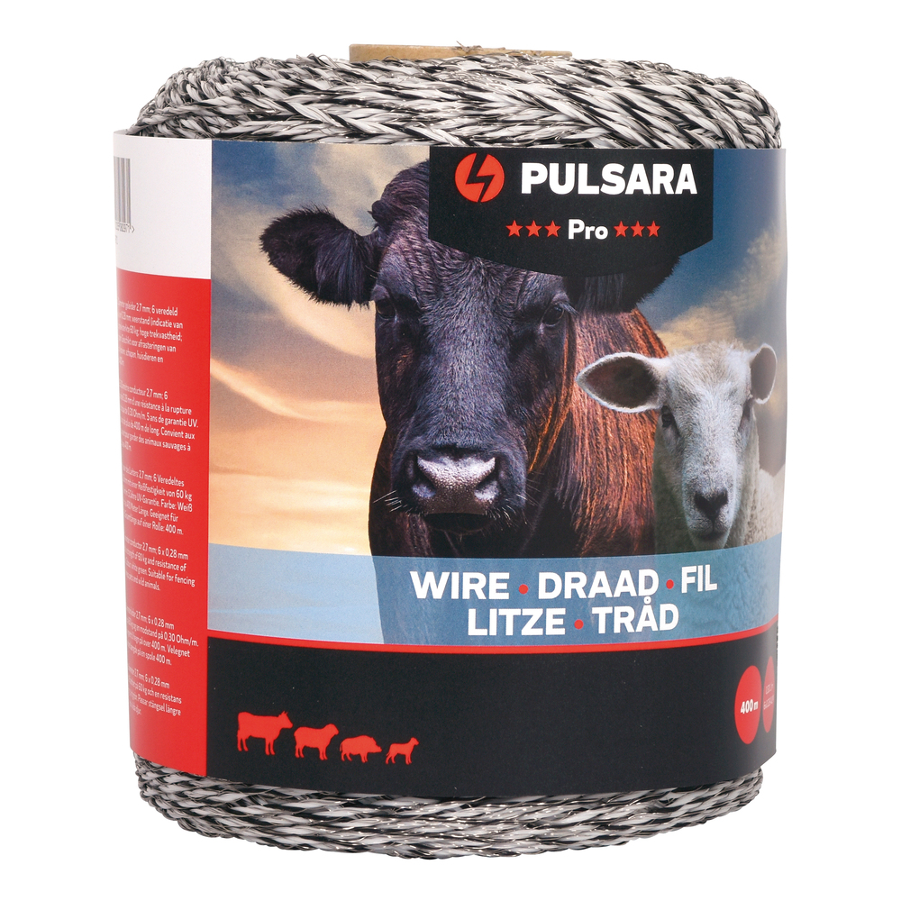 Pulsara Pro - Schrikdraad - 15 cm - 400 - Wit - 14 cm - 40000 cm Pulsara Pro - Schrikdraad - 15 cm - 400 - Wit - 14 cm - 40000 cm