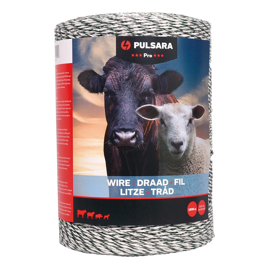 Pulsara Pro - Schrikdraad - 26.5 cm - 1000 - Zwart / wit - 17 cm - 100000 cm Pulsara Pro - Schrikdraad - 26.5 cm - 1000 - Zwart / wit - 17 cm - 100000 cm