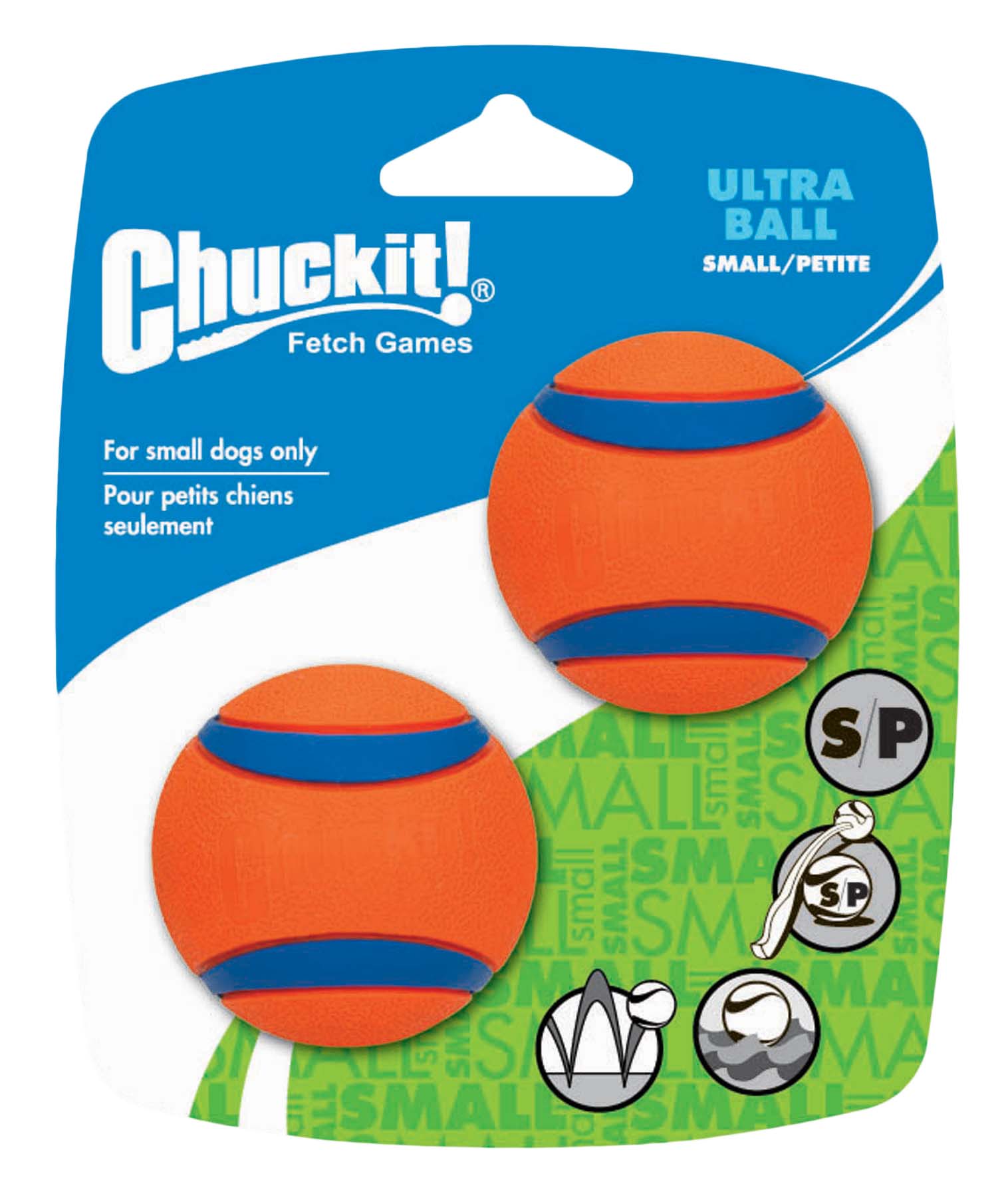 Chuckit Ultra Ball - Apporteren - Hondenspeelgoed - Oranje/Blauw - 13.50x11.50x11.50 cm - S Chuckit Ultra Ball - Apporteren - Hondenspeelgoed - Oranje/Blauw - 13.50x11.50x11.50 cm - S