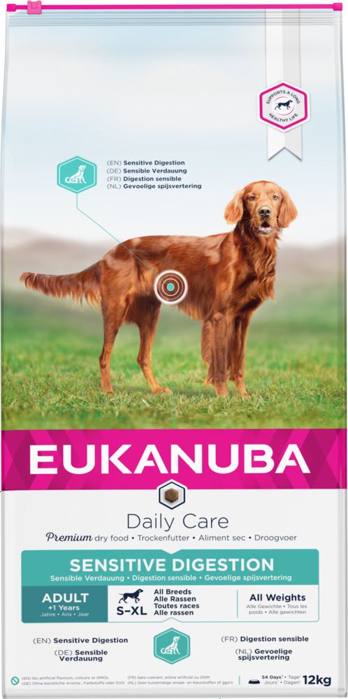 Eukanuba Daily Care Sensitive Digestion Adult - Hondenvoer - 12 - kip Eukanuba Daily Care Sensitive Digestion Adult - Hondenvoer - 12 - kip