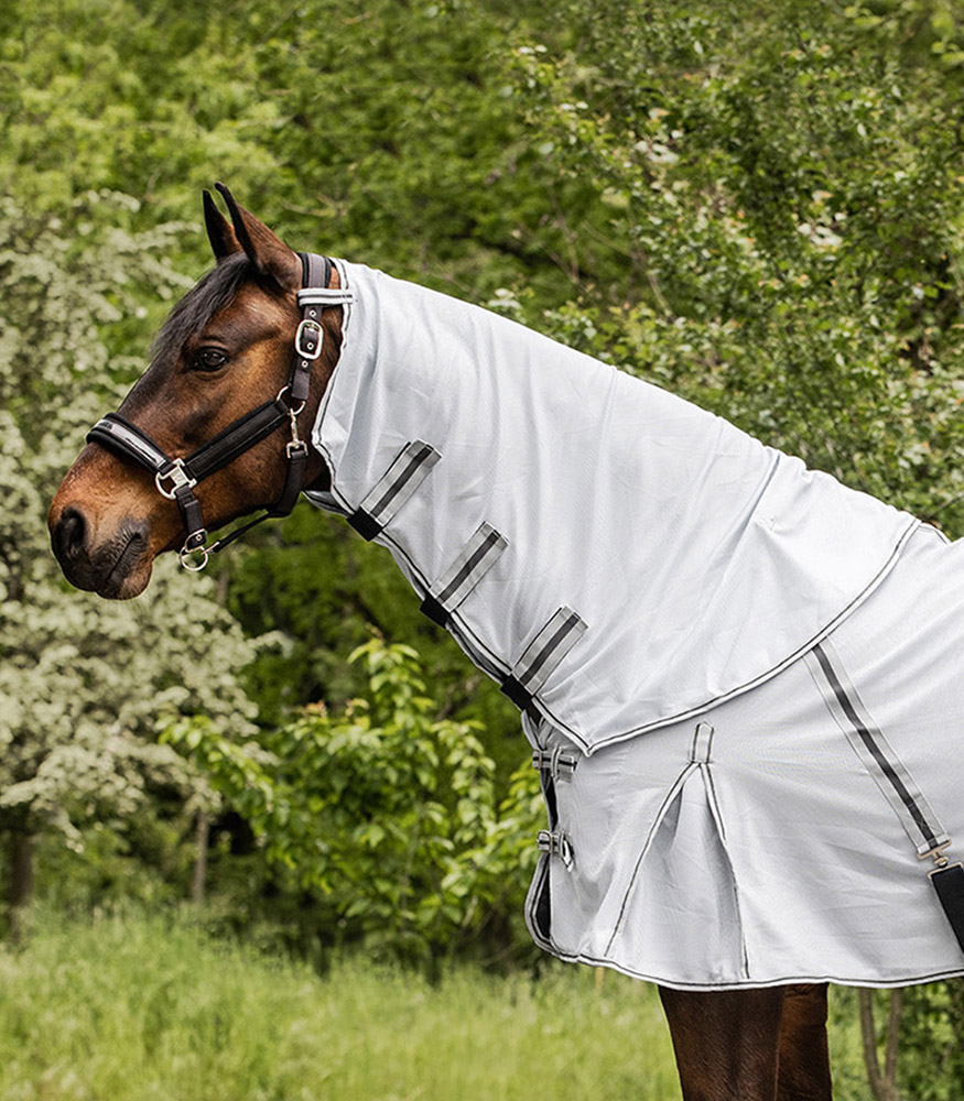 Waldhausen Pro - Halsstuk van Vliegendeken - Paardendeken - Zilver - Full Waldhausen Pro - Halsstuk van Vliegendeken - Paardendeken - Zilver - Full