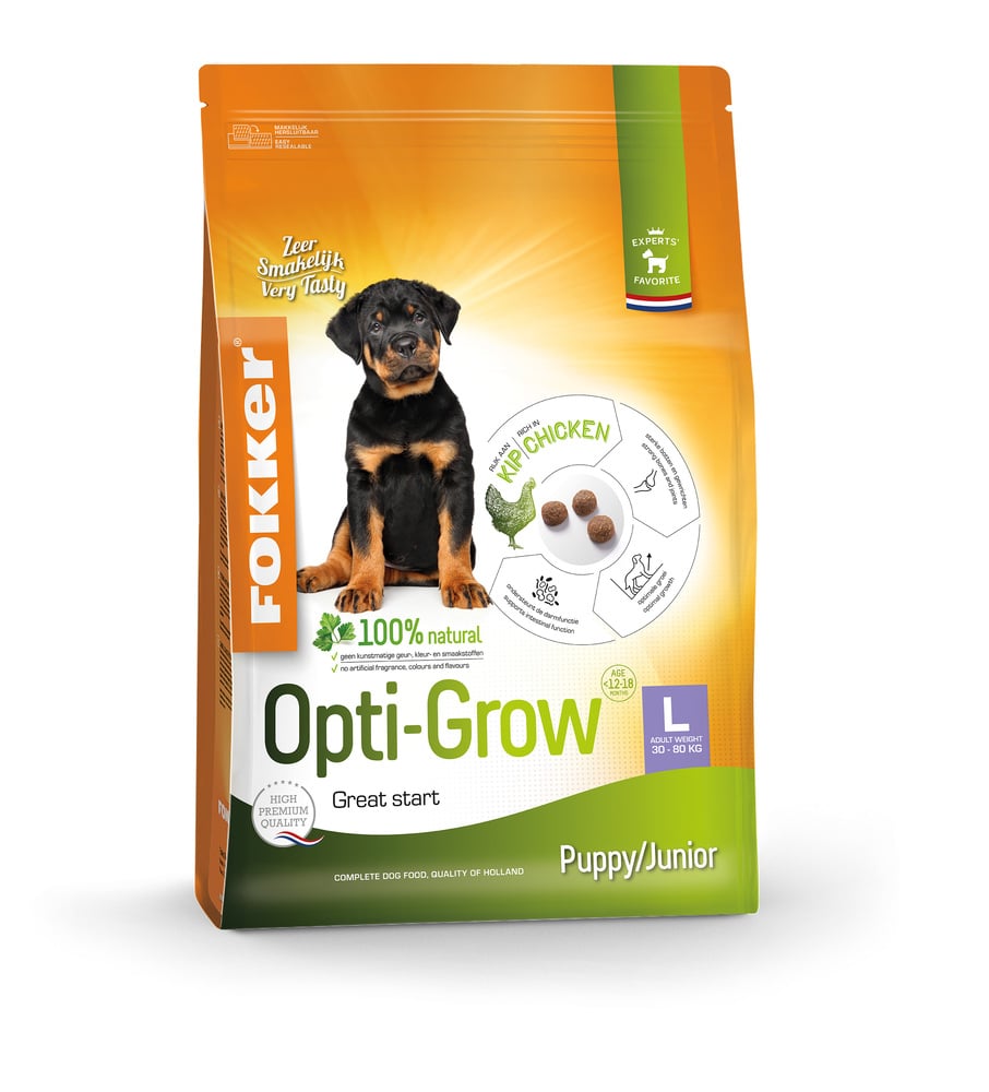 Fokker Opti-Grow L - Hondenvoer - 13.00 - kip, rijst
