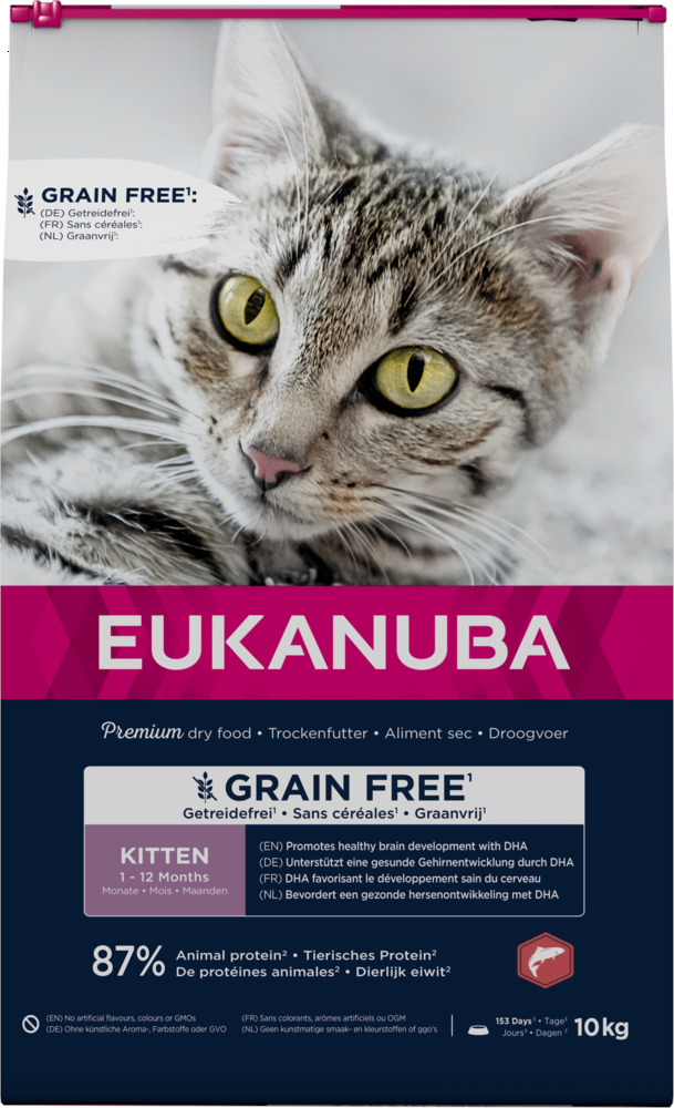 Eukanuba Kitten Graanvrij- Kattenvoer - 10 - zalm Eukanuba Kitten Graanvrij- Kattenvoer - 10 - zalm