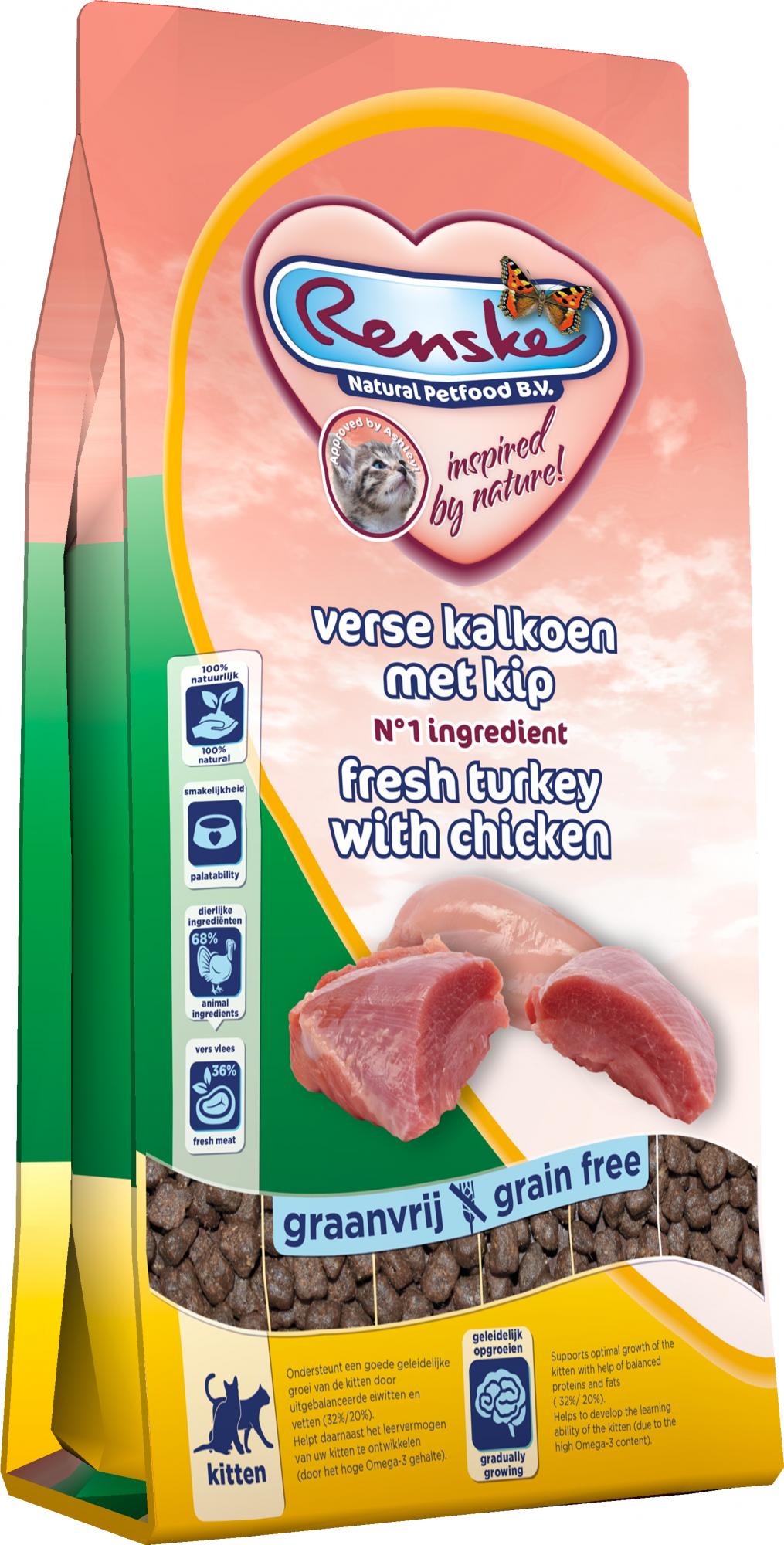 Renske Premium Kitten - Kattenvoer - 6 - kalkoen, kip Renske Premium Kitten - Kattenvoer - 6 - kalkoen, kip