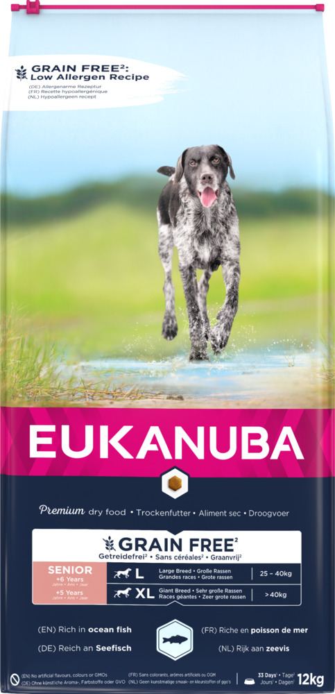 Eukanuba Graanvrij Senior Large - Hondenvoer - 12 - vis Eukanuba Graanvrij Senior Large - Hondenvoer - 12 - vis