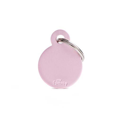 My Family Rond - Hondenpenning - 1.00 cm - roze - 1.00 cm - S - 2.80 cm