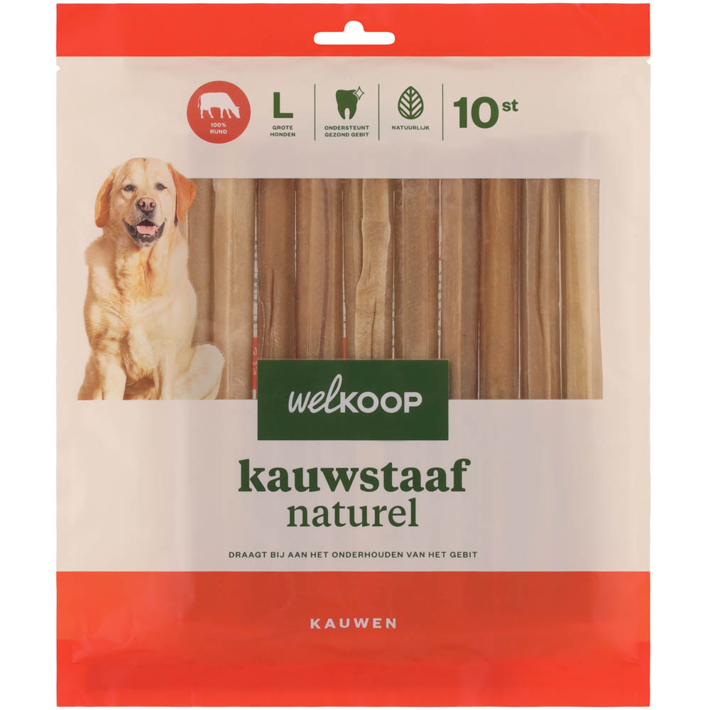 Welkoop - Kauwstaaf Naturel - rund - L Welkoop - Kauwstaaf Naturel - rund - L