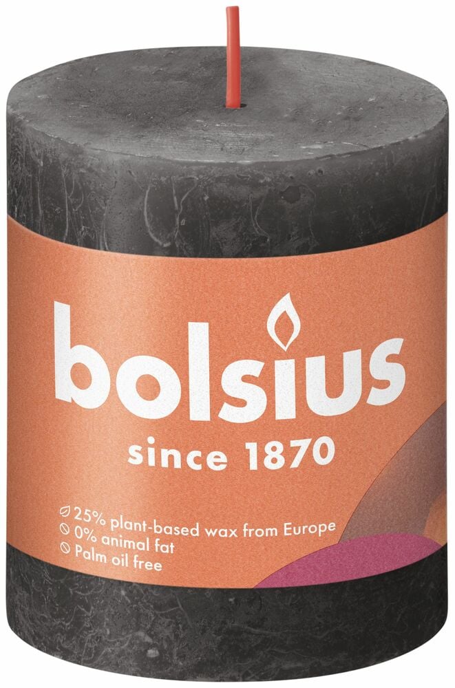 Bolsius Shine - Rustieke kaars - 8 cm - Donkergrijs Bolsius Shine - Rustieke kaars - 8 cm - Donkergrijs