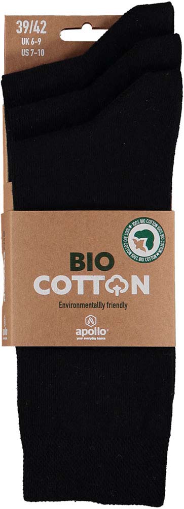 Apollo - Sokken - Biologisch katoen - Zwart - 39-42 Apollo - Sokken - Biologisch katoen - Zwart - 39-42