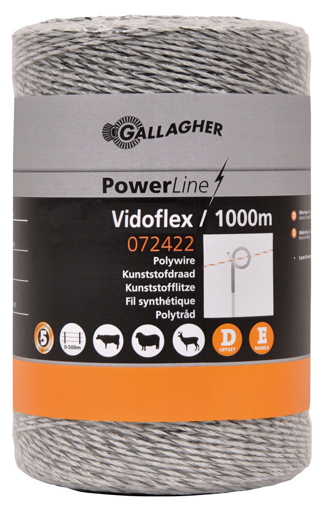 Gallagher Vidoflex 6 - Schrikdraad - 27 cm - 1000 - Wit - 17.5 cm - 100000 cm Gallagher Vidoflex 6 - Schrikdraad - 27 cm - 1000 - Wit - 17.5 cm - 100000 cm